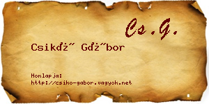 Csikó Gábor névjegykártya