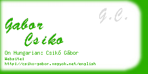 gabor csiko business card
